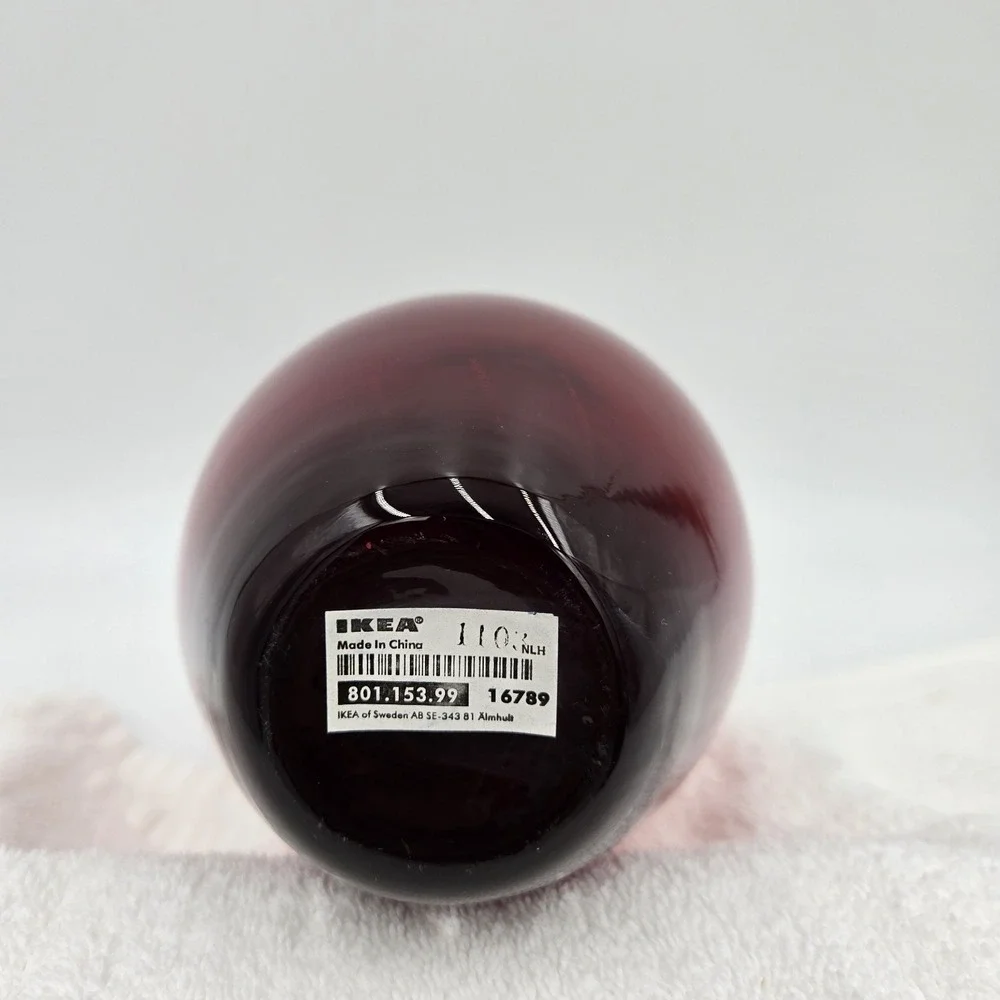 IKEA Salong Vase Set Of 2 Ruby Red Art Blown Glass Designed By Johanna Jelinek